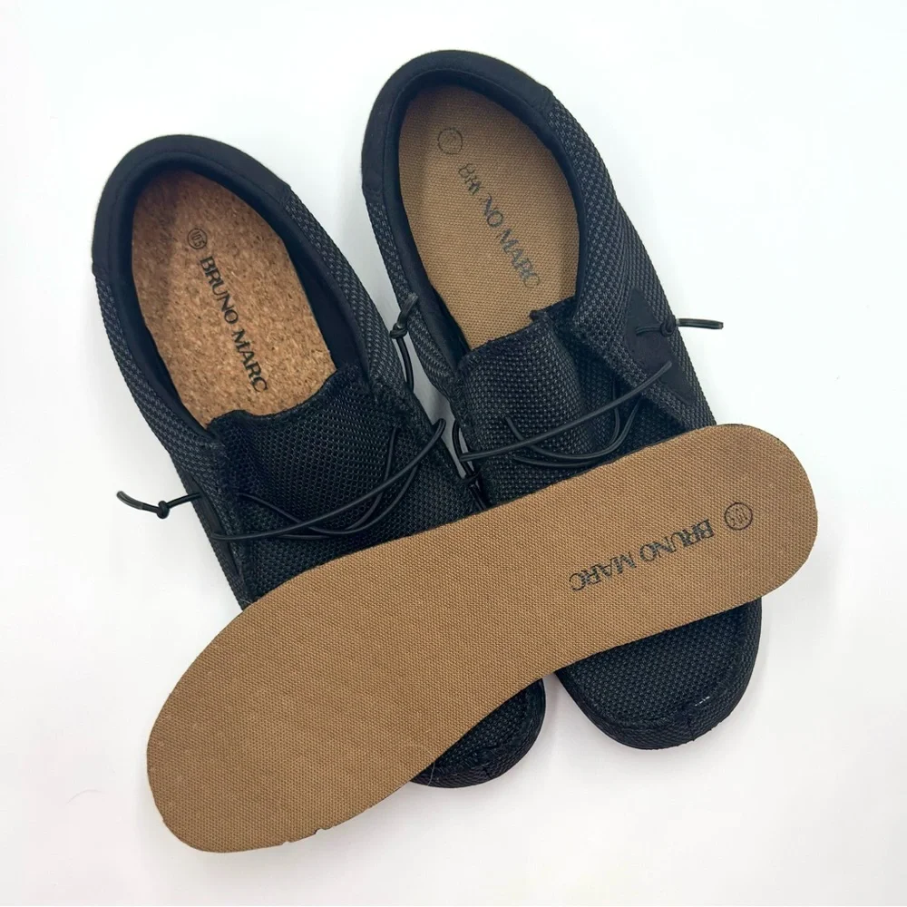BRUNO MARC BLS211 Men's Black Elastic Lace Casual Comfort Shoes Size 9